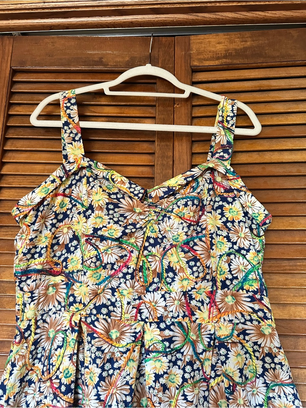 Tatyana Retro Floral Sundress with Multicolor Yarn Accents size XXL - Picture 5 of 13